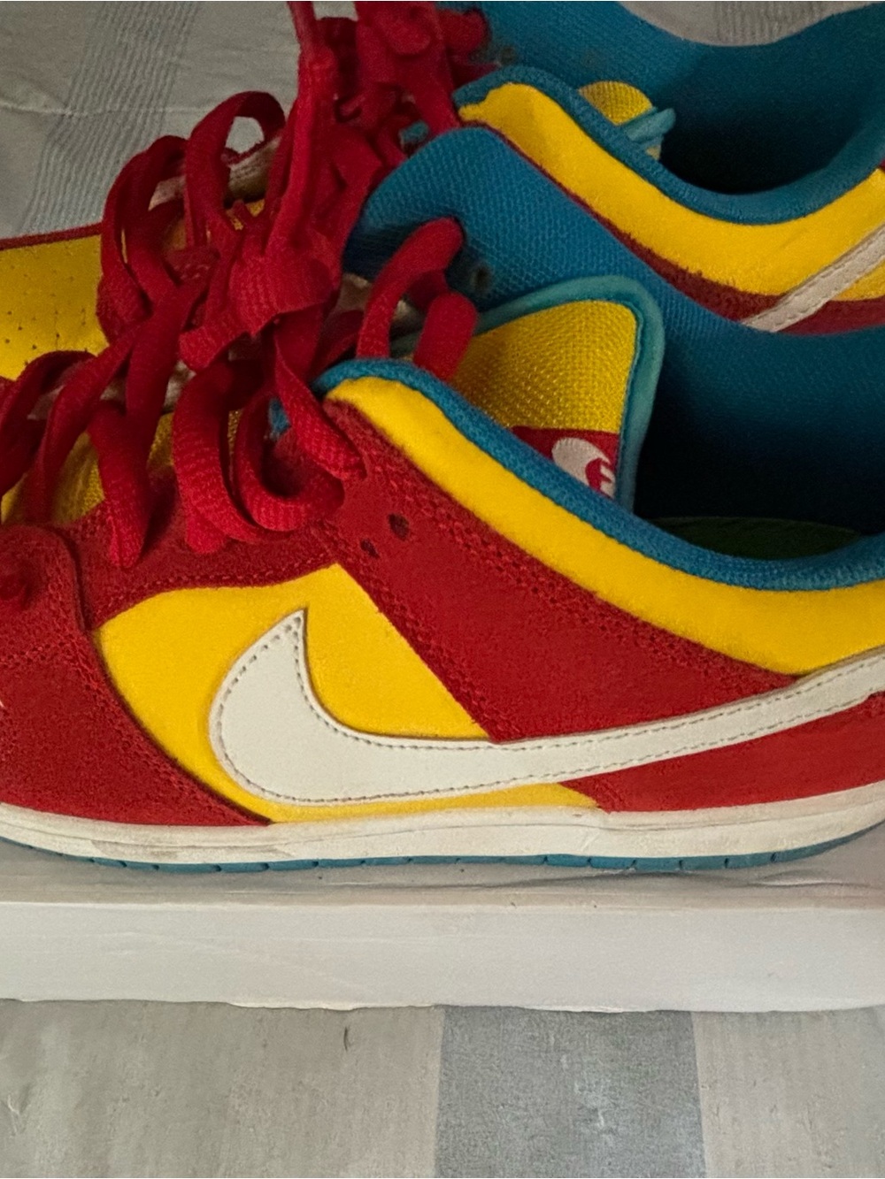 Nike Kids Colorblock Low-Top Sneakers in Red, Yellow & Blue